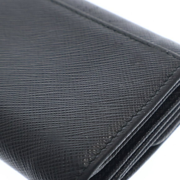 Prada Black Leather Wallet SAFFIANO Triangle TRIANGOLO - Picture 6 of 6